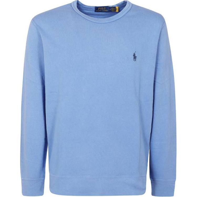 Ralph Lauren Solid Color Logo Embroidered Crewneck Sweatshirt Men’s Blue 710899996-008