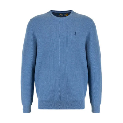 Ralph Lauren Solid Color Logo Embroidered Crewneck Sweatshirt Men Blue 710680593-041
