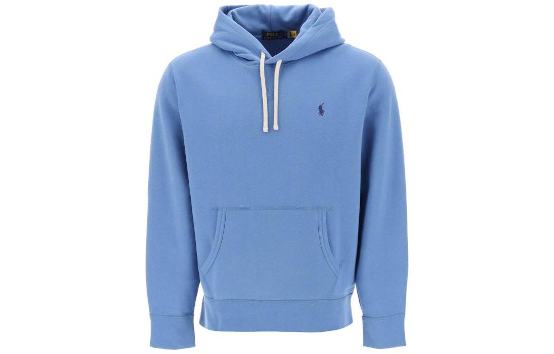 Ralph Lauren Solid Color Logo Embroidered Hoodie Blue 710766778FRNBL