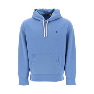 Ralph Lauren Solid Color Logo Embroidered Hoodie Blue 710766778FRNBL