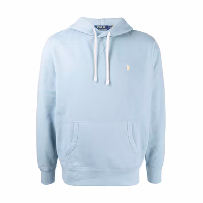 Ralph Lauren Solid Color Logo Embroidered Oversized Hoodie Men’s Light Blue MNPOKNI16821310-400