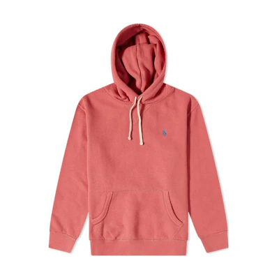 Ralph Lauren Solid Color Logo Embroidered Red Hoodie for Men 710766778-054
