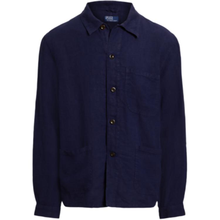 Ralph Lauren Solid Color Long Sleeve Button-Up Jacket for Men MNPOOTW16021744-410