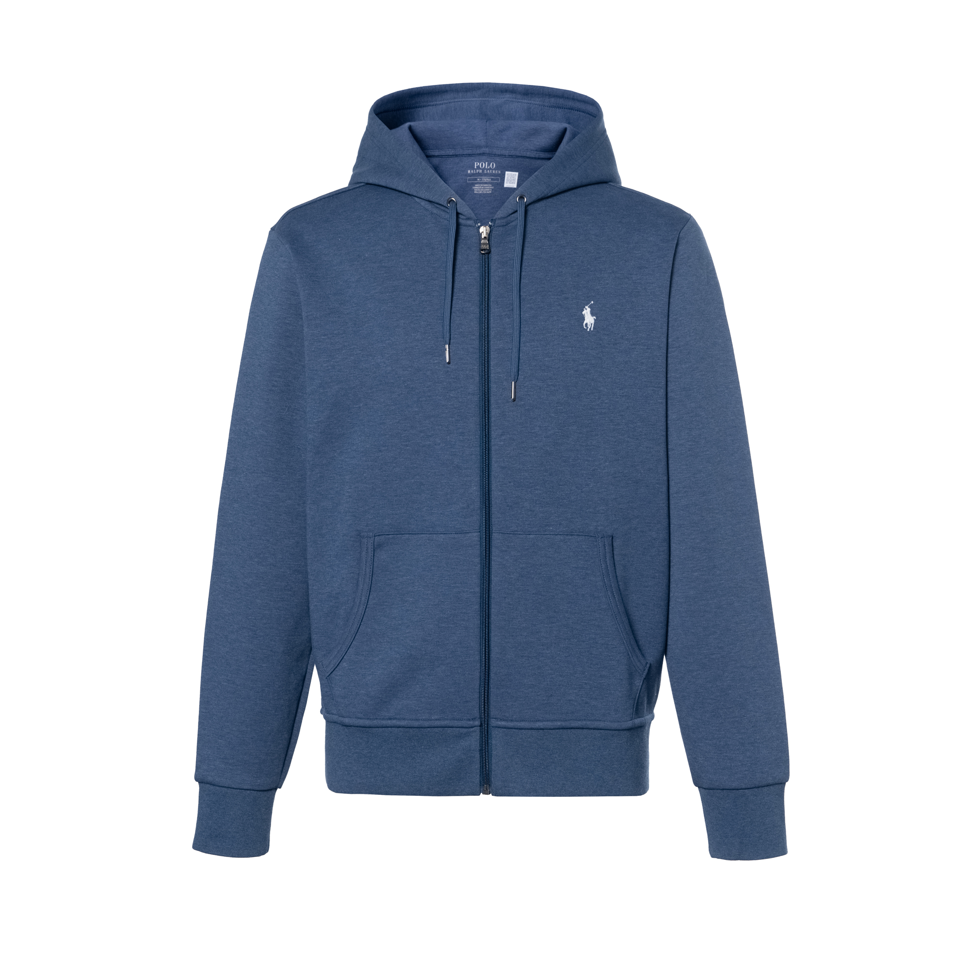 Ralph Lauren Solid Color Pony Embroidery Zip-Up Hoodie Jacket Blue 710728118-011