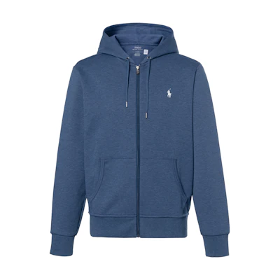 Ralph Lauren Solid Color Pony Embroidery Zip-Up Hoodie Jacket Blue 710728118-011