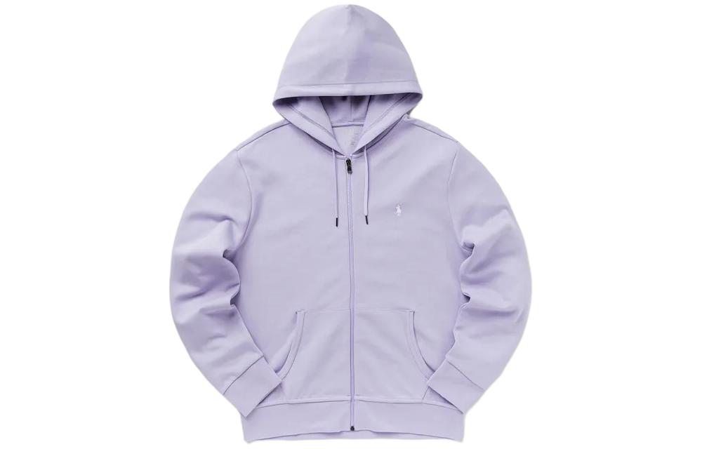 Ralph Lauren Solid Color Slim Fit Zip Hoodie Purple Long Sleeve 710881517-023