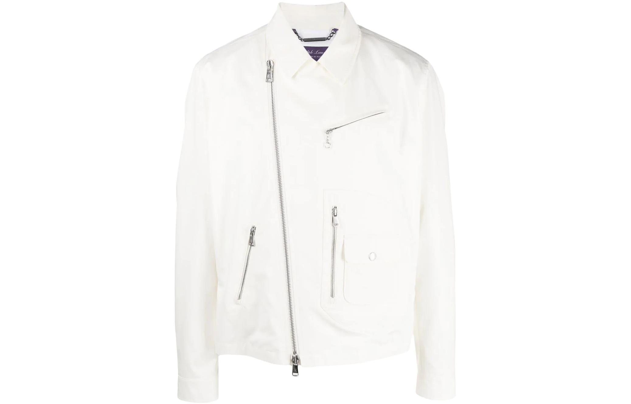 Ralph Lauren Solid Color White Zip-Up Jacket 790873345-001