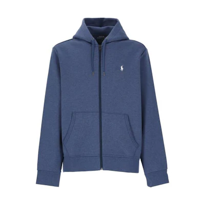 Ralph Lauren Solid Color Zip-Up Hoodie Blue Long Sleeve 710881517-016