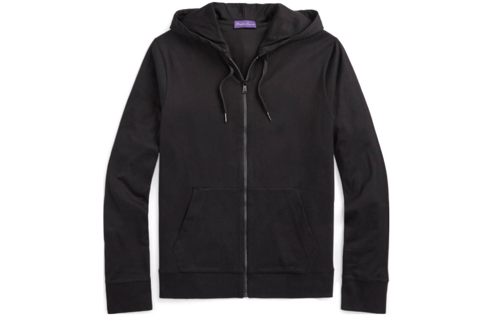 Ralph Lauren Solid Color Zip-Up Hoodie Jacket Black MNPLKNI16820203-001
