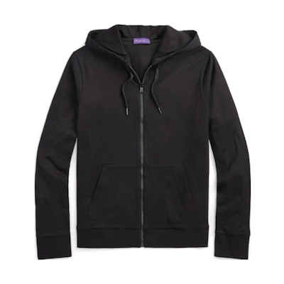 Ralph Lauren Solid Color Zip-Up Hoodie Jacket Black MNPLKNI16820203-001