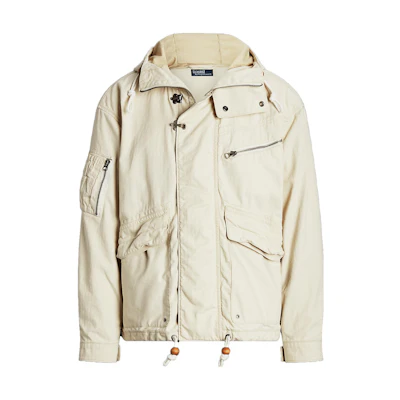 Ralph Lauren Solid Color Zip Multi-Pocket Hoodie Jacket Beige MNPOOTW16021154-101