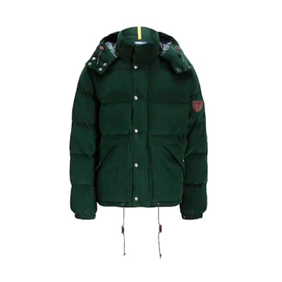 Ralph Lauren Solid Corduroy Puffer Jacket with Hood Green MNPOOTW16021-216