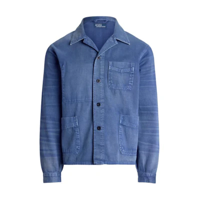 Ralph Lauren Solid Cotton Twill Button Long Sleeve Jacket Blue 710963303001