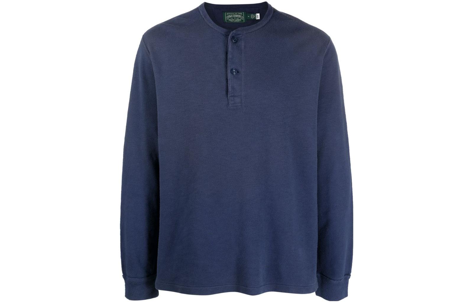 Ralph Lauren Solid Crewneck Long-Sleeve Sweatshirt Blue 710920514-002