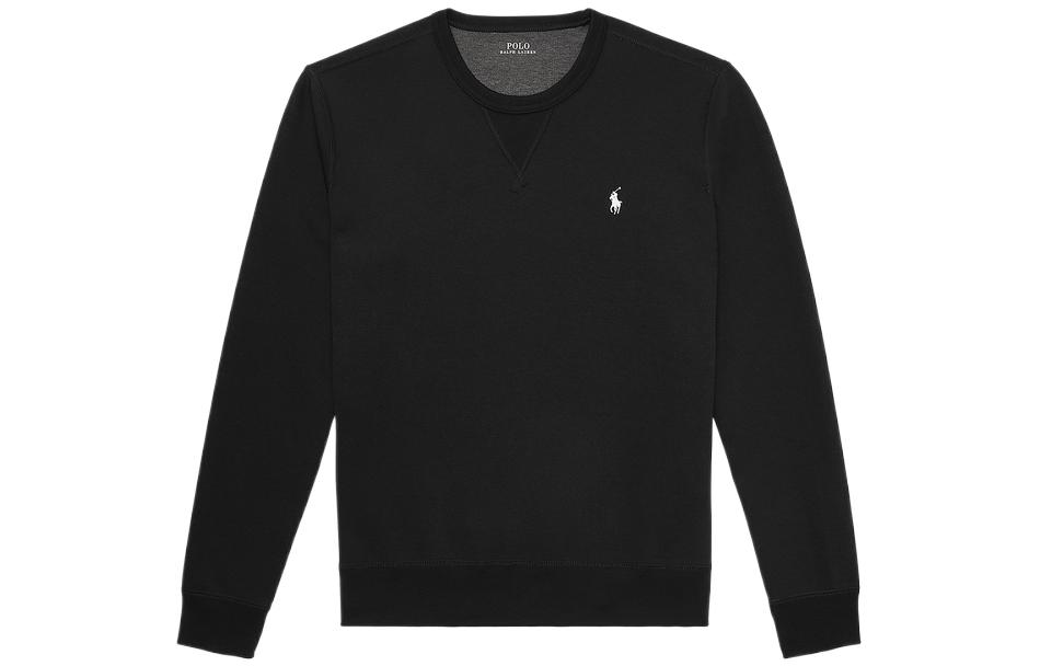Ralph Lauren Solid Double-Sided Knit Long Sleeve Sweatshirt Black Mens MNPOKNI16820553-001