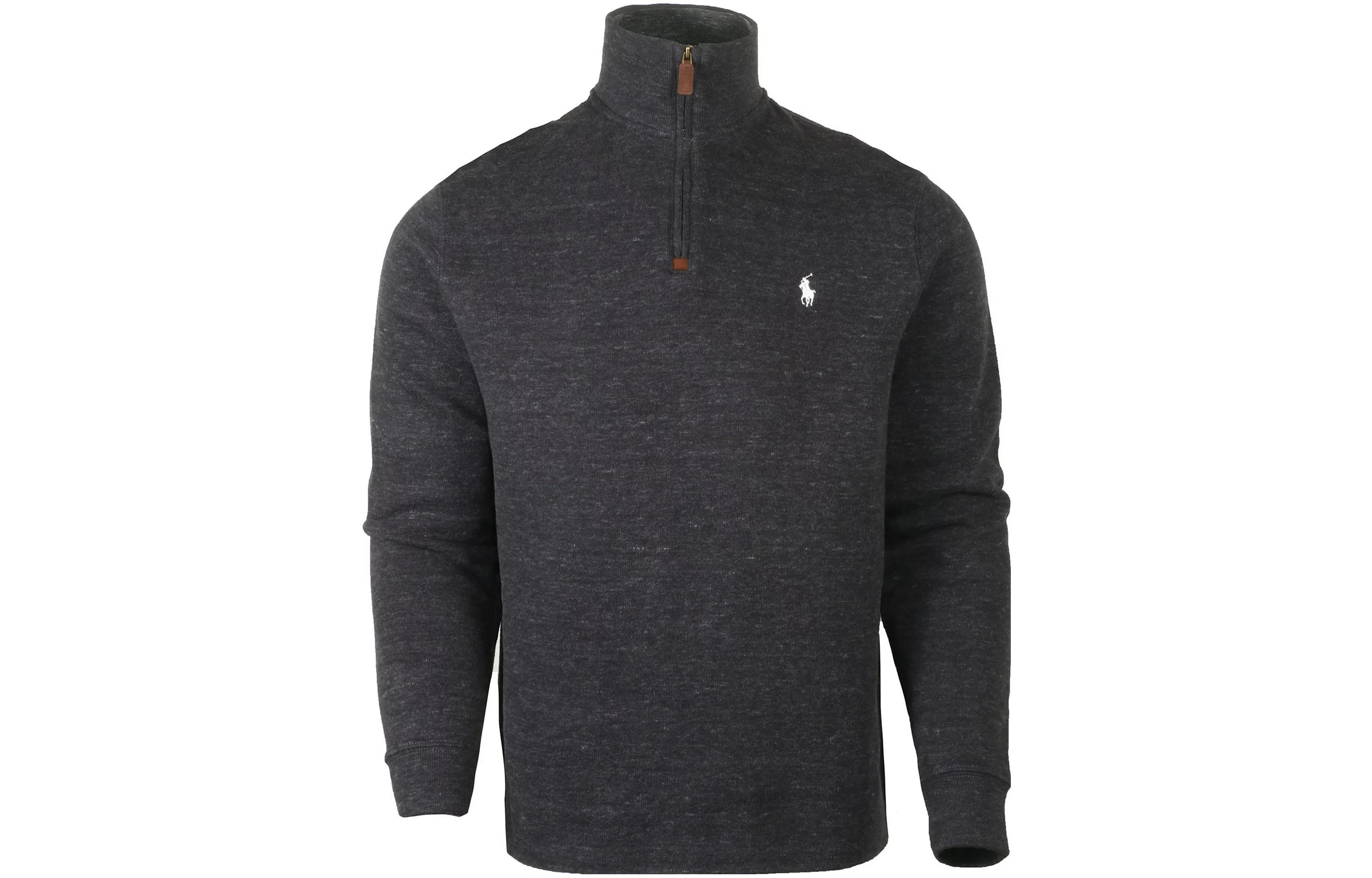 Ralph Lauren Solid Half-Zip Logo Embroidered Sweatshirt Heather Gray 710723158-023