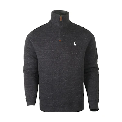 Ralph Lauren Solid Half-Zip Logo Embroidered Sweatshirt Heather Gray 710723158-023