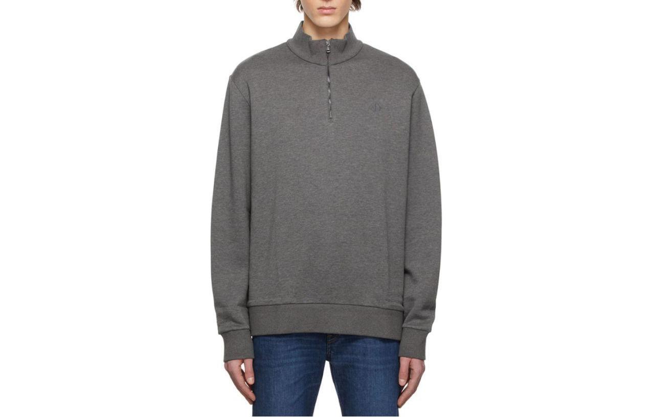 Ralph Lauren Solid Half-Zip Mock Neck Sweatshirt Grey Men’s 790841313-003