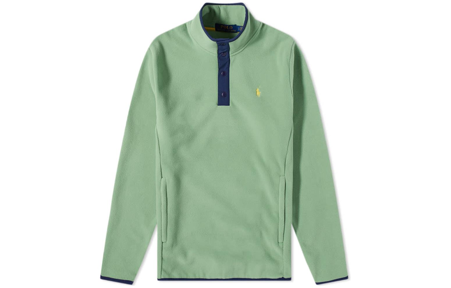 Ralph Lauren Solid Half-Zip Pullover Sweatshirt Green 710850393006