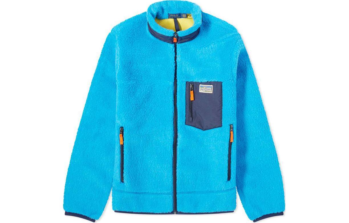 Ralph Lauren Solid High-Neck Fleece Zip Jacket Blue 710920511-002