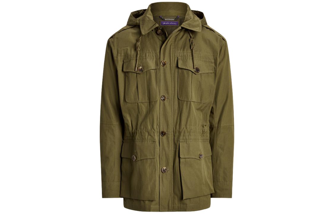 Ralph Lauren Solid Hoodie Zip-Up Jacket Army Green MNPLOTW16020195-200