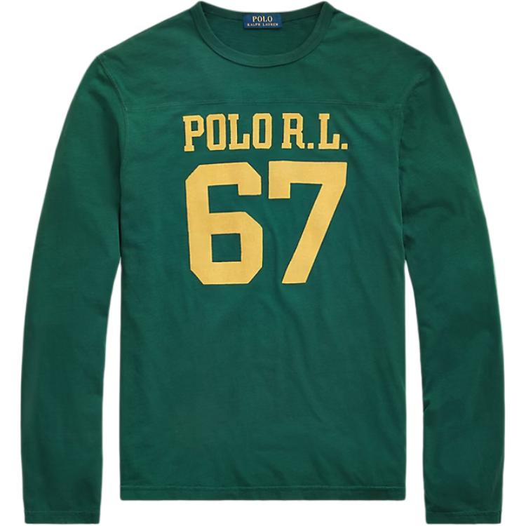 Ralph Lauren Solid Letter Print Pullover Sweatshirt Green 710852251-001