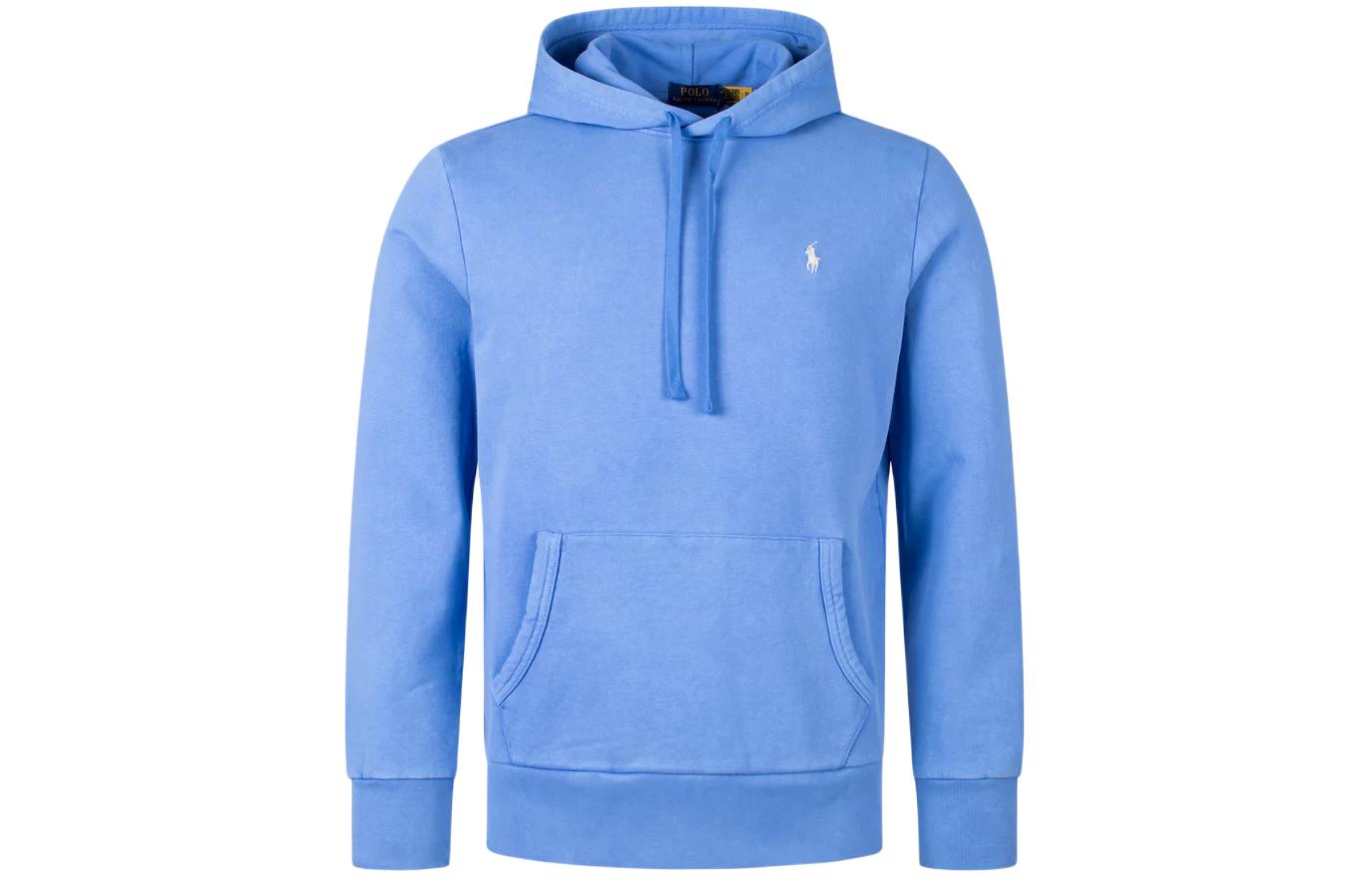 Ralph Lauren Solid Light Blue Pullover Hoodie Casual Long Sleeve 710916690-009