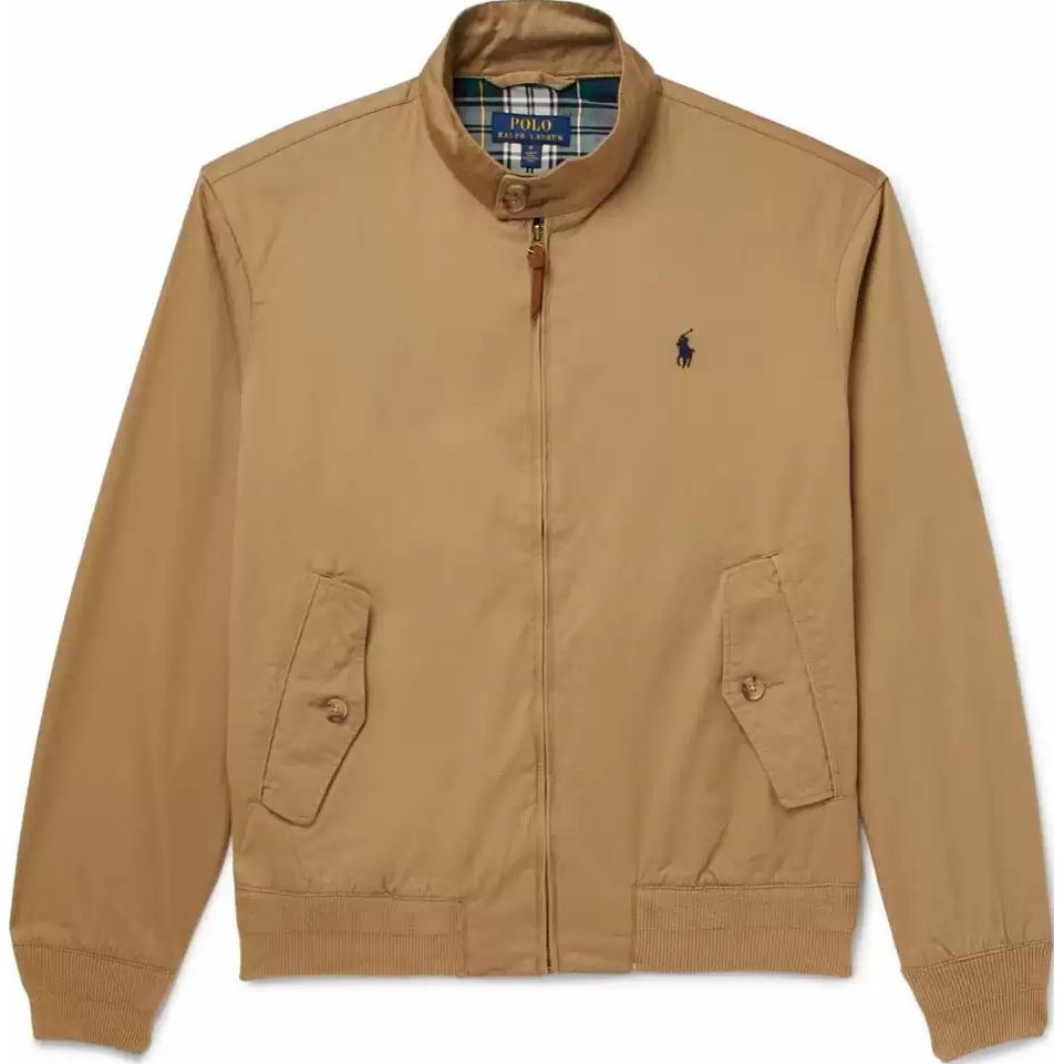 Ralph Lauren Solid Logo Embroidered Casual Stand Collar Jacket Men’s Khaki 210639121054