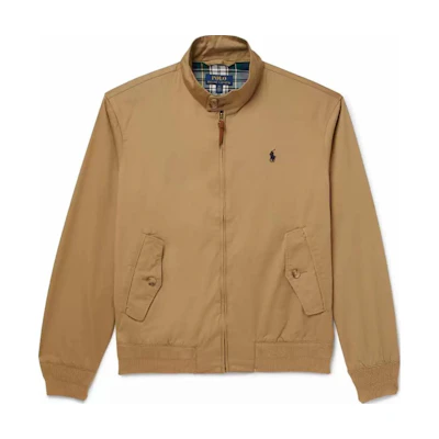 Ralph Lauren Solid Logo Embroidered Casual Stand Collar Jacket Men’s Khaki 210639121054