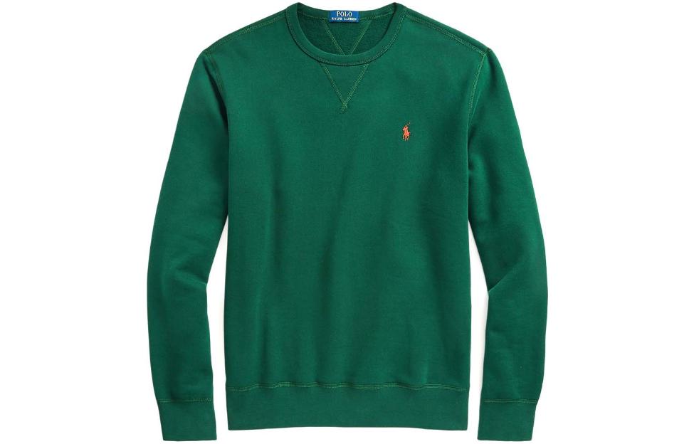 Ralph Lauren Solid Logo Embroidered Crewneck Sweatshirt Green 710766772-054