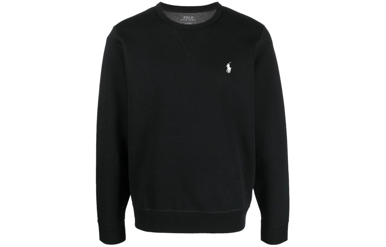 Ralph Lauren Solid Logo Embroidered Crewneck Sweatshirt Black 219129405-003