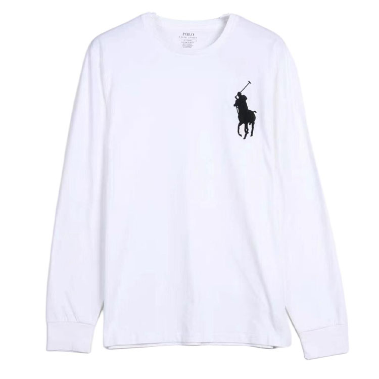 Ralph Lauren Solid Logo Embroidered Crewneck Sweater White Mens 710766452-006