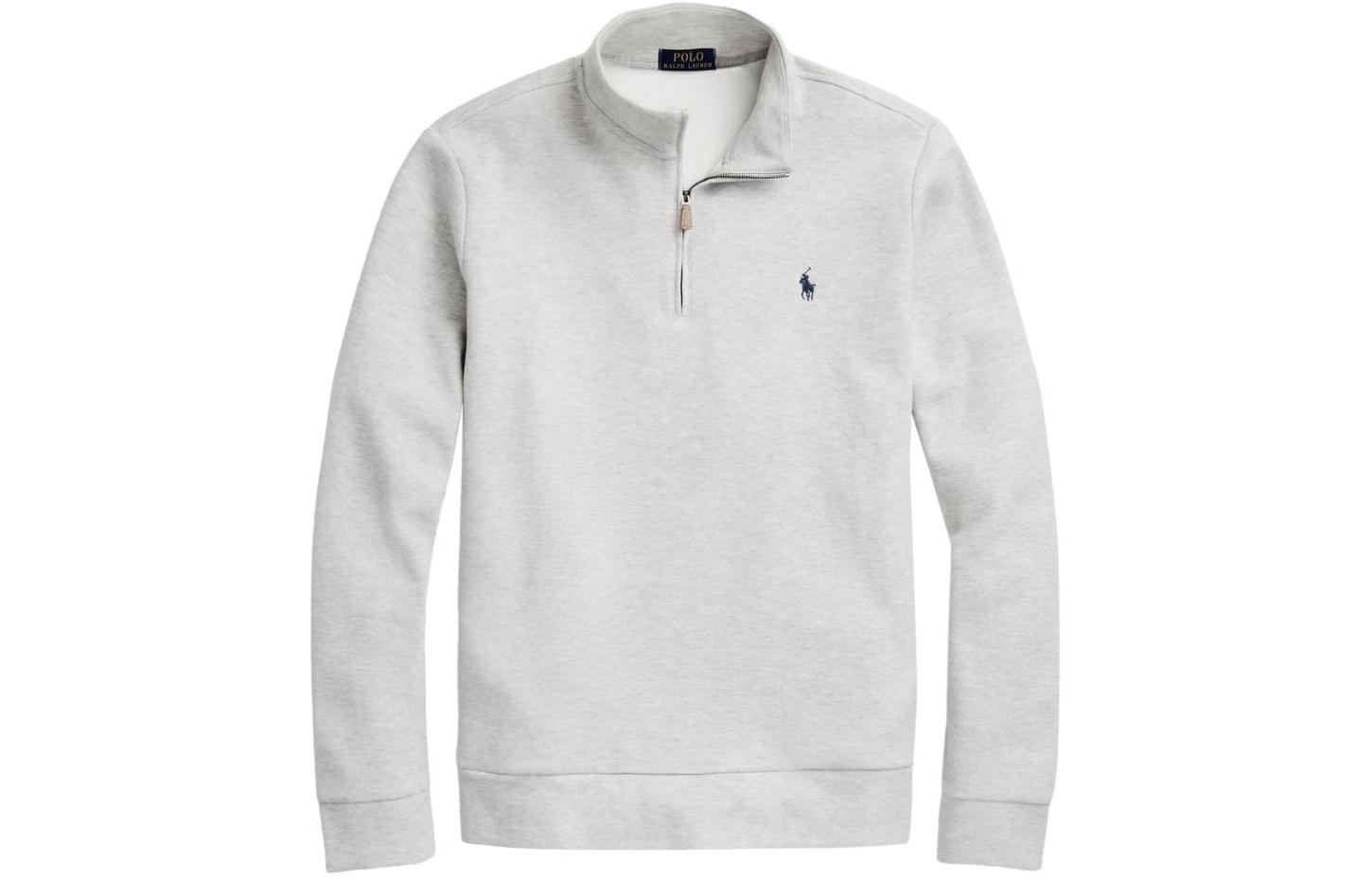 Ralph Lauren Solid Logo Embroidered Half-Zip Sweatshirt Men’s Grey 710909883-001