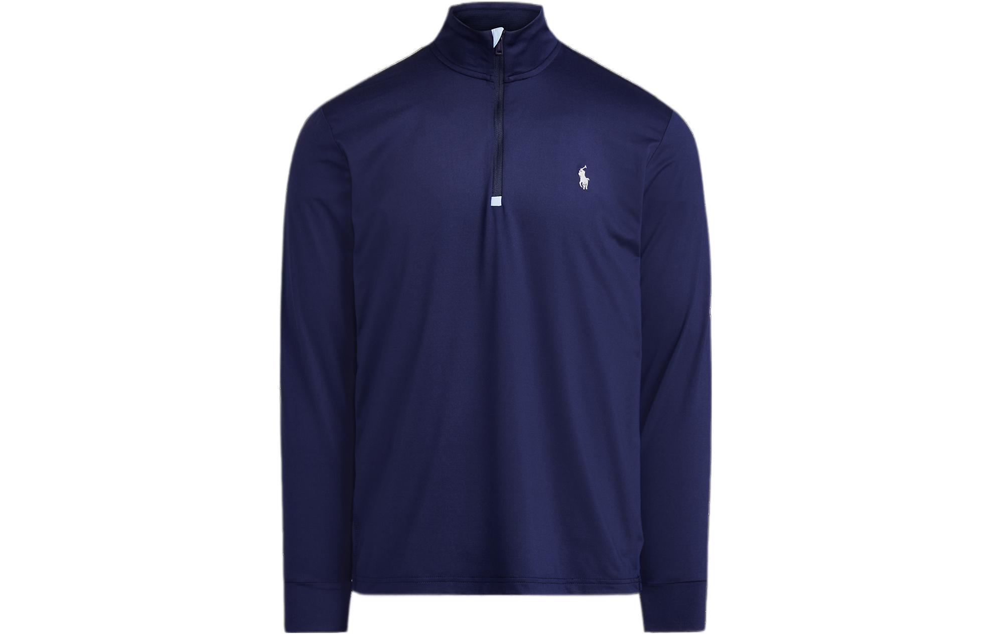 Ralph Lauren Solid Logo Embroidered Half-Zip Sweatshirt Navy MNPOKNI16822177-410