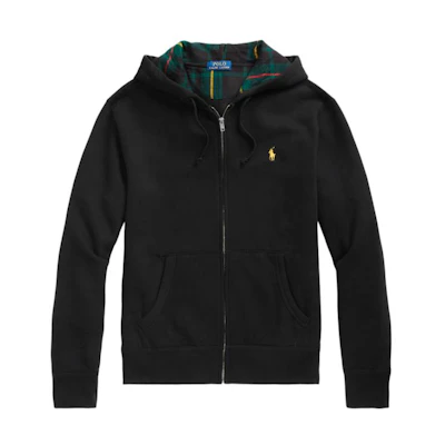 Ralph Lauren Solid Logo Embroidered Hoodie Jacket Black MNPOKNI16821559-001