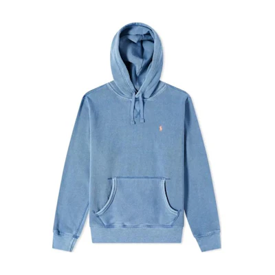 Ralph Lauren Solid Logo Embroidered Hoodie Men’s Light Blue Pullover 710793020-007