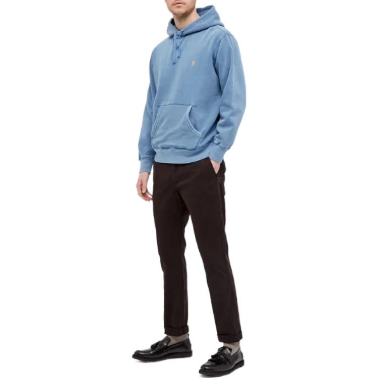 Ralph Lauren Solid Logo Embroidered Hoodie Men’s Light Blue Pullover 710793020-007 圖 3