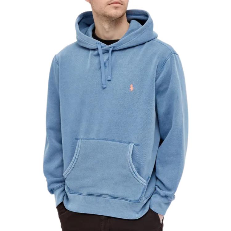 Ralph Lauren Solid Logo Embroidered Hoodie Men’s Light Blue Pullover 710793020-007 圖 5