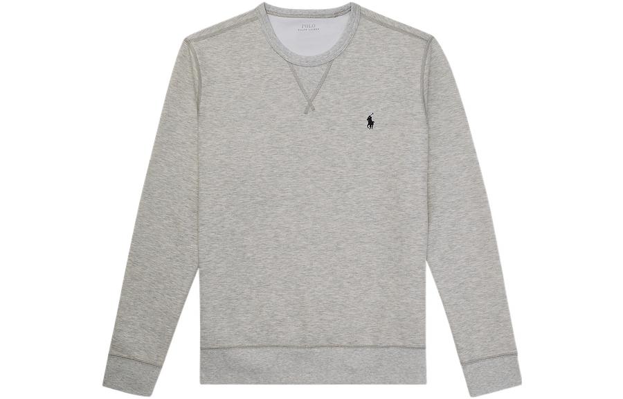 Ralph Lauren Solid Logo Embroidered Knit Crewneck Sweatshirt Grey 16820112-020