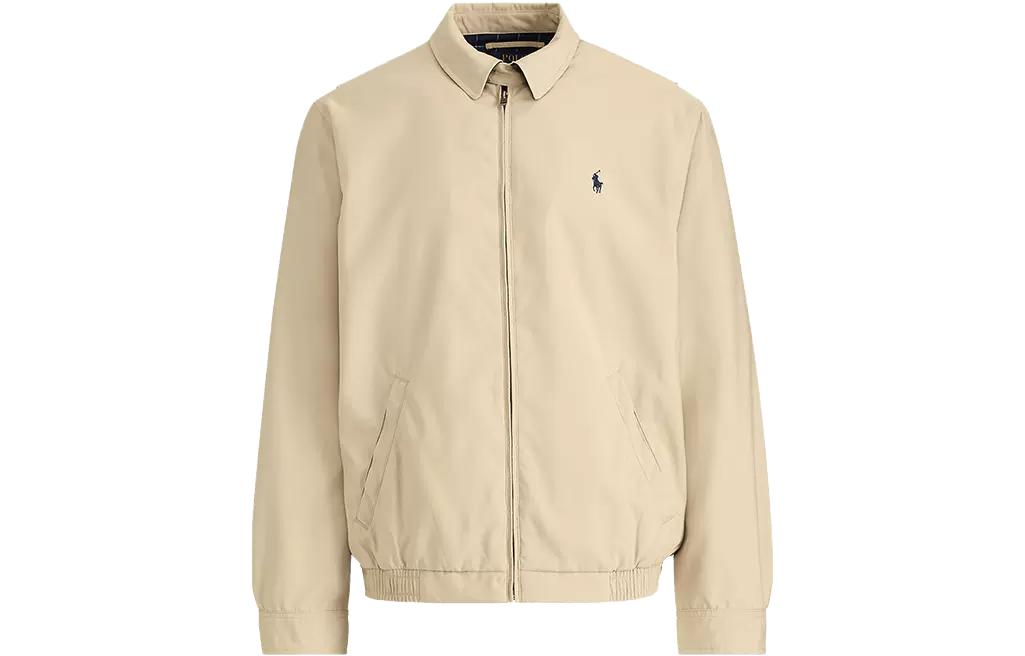 Ralph Lauren Solid Logo Embroidered Long Sleeve Oversized Jacket Khaki (Men) 711548506-002