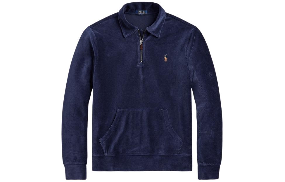 Ralph Lauren Solid Logo Embroidered Navy Blue Long Sleeve Sweatshirt MNPOKNI16822848-410 圖 2