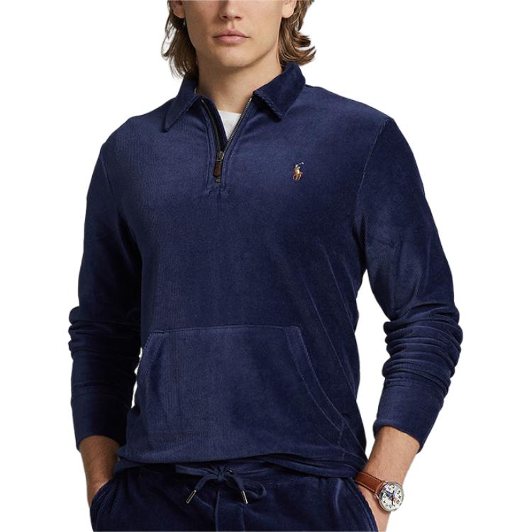 Ralph Lauren Solid Logo Embroidered Navy Blue Long Sleeve Sweatshirt MNPOKNI16822848-410 圖 4
