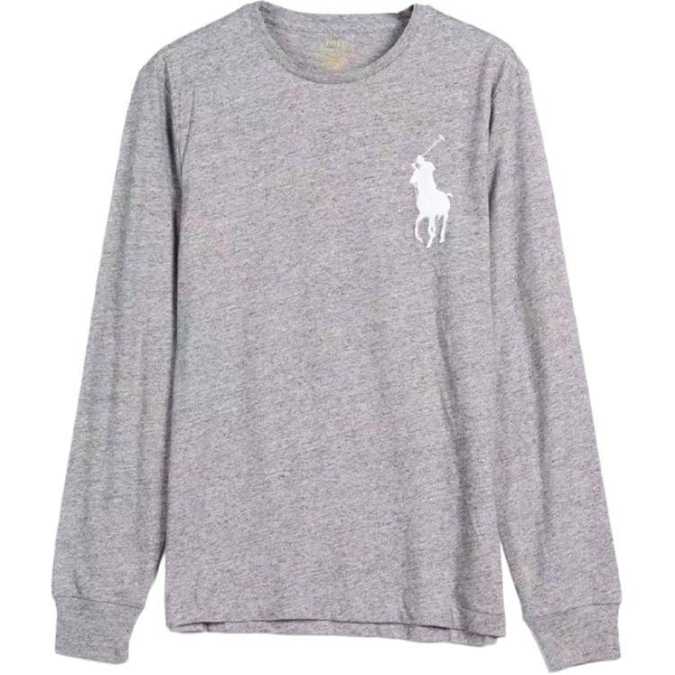 Ralph Lauren Solid Logo Embroidered Pullover Sweatshirt Grey 710766452-002