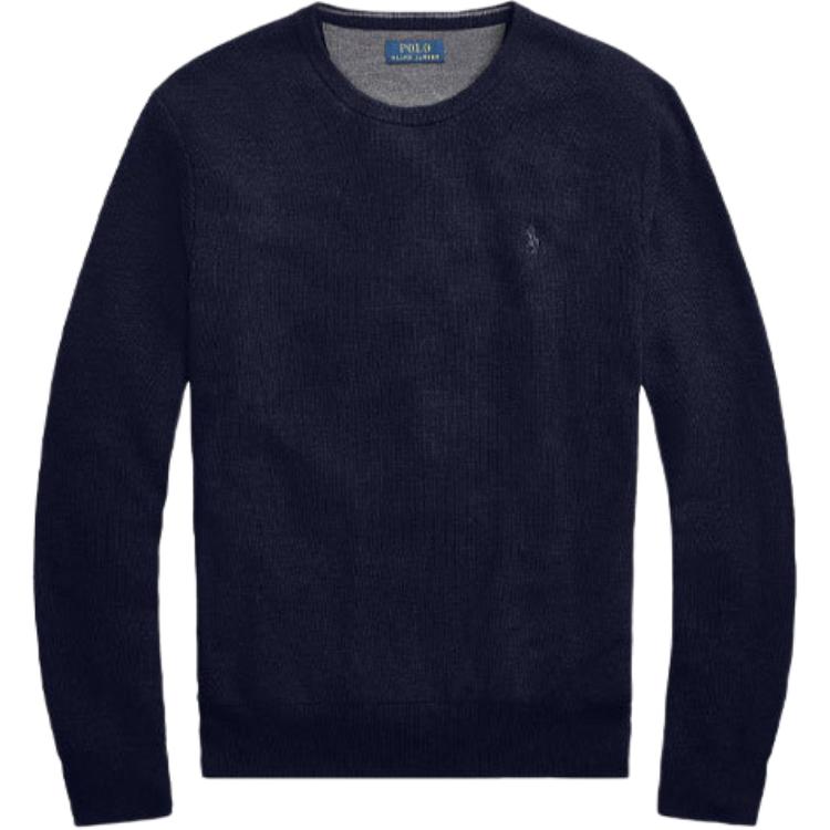 Ralph Lauren Solid Logo Embroidered Pullover Sweatshirt Navy Blue 710680593-012