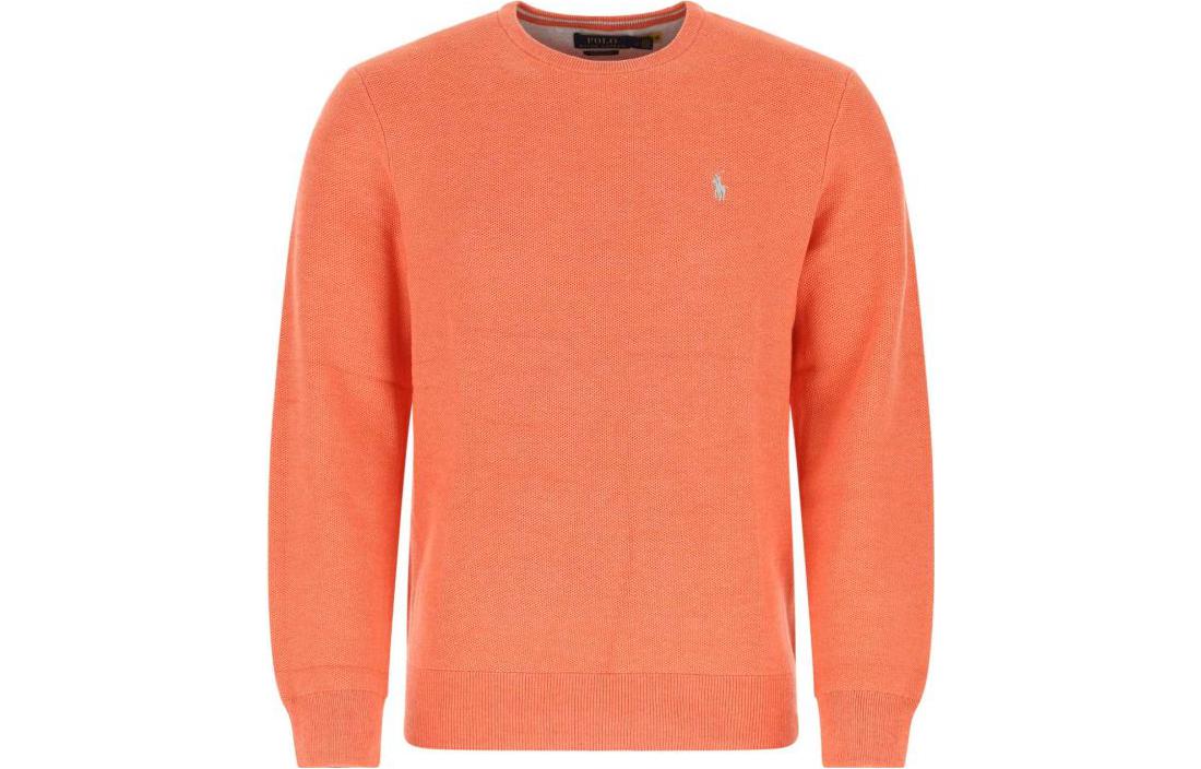 Ralph Lauren Solid Logo Embroidered Pullover Sweatshirt Orange 710680593-047