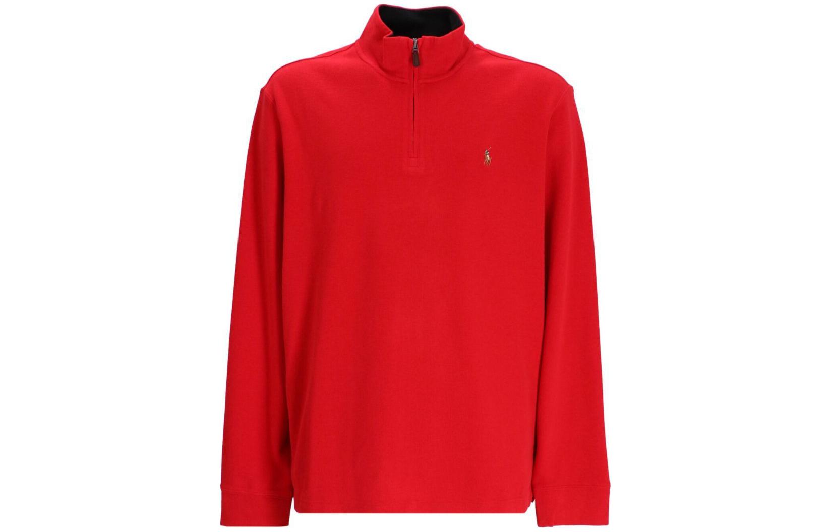 Ralph Lauren Solid Logo Embroidered Red Long-Sleeve Sweatshirt 710877001-007