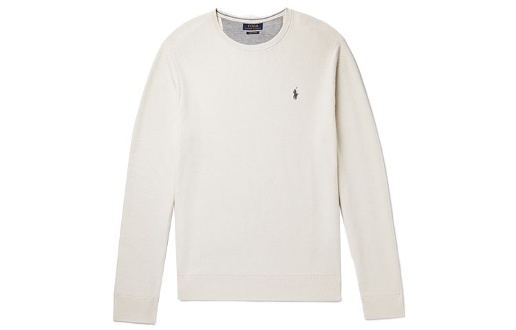 Ralph Lauren Solid Logo Embroidered Sweatshirt Beige 710680593044