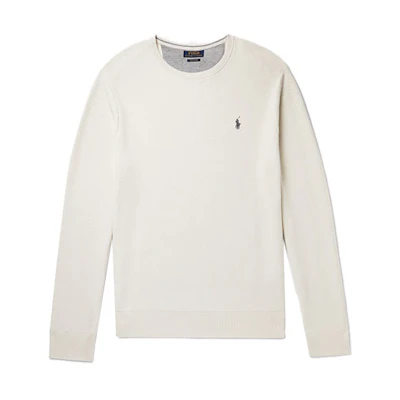 Ralph Lauren Solid Logo Embroidered Sweatshirt Beige 710680593044