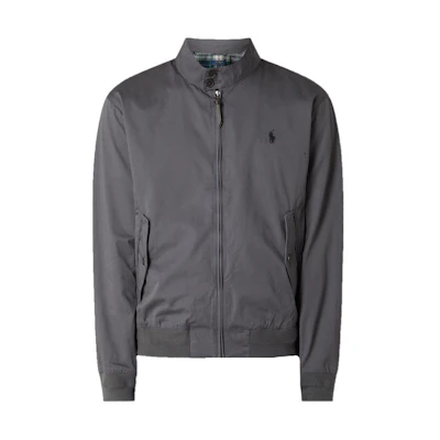 Ralph Lauren Solid Logo Embroidered Zip-Up Jacket Grey 710776849-004