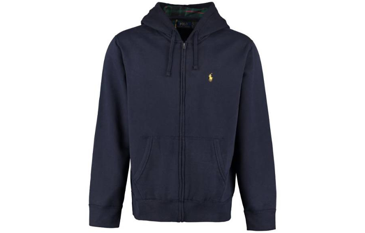 Ralph Lauren Solid Logo Embroidered Zip-Up Sweatshirt Navy Blue 853207-004
